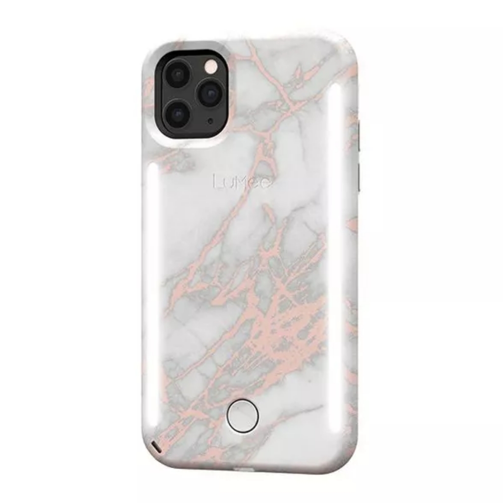 Lumee Iphone 11 Max Duo Lighted Pink Marble Case